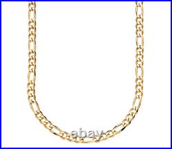 9ct Yellow Gold 16 inch Figaro Chain Necklace 3mm Width UK Hallmarked Curb