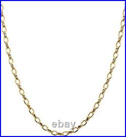 9ct Yellow Gold 16 inch Oval Belcher Chain Necklace 2.75mm Width