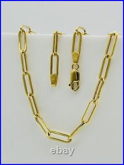 9ct Yellow Gold 18 Inch Paperclip Chain 5mm Oval Link Necklace New