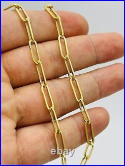 9ct Yellow Gold 18 Inch Paperclip Chain 5mm Oval Link Necklace New