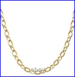 9ct Yellow Gold 18 inch Oval Belcher Chain Necklace 4.25mm Width
