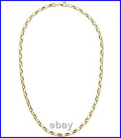 9ct Yellow Gold 18 inch Oval Belcher Chain Necklace 4.25mm Width