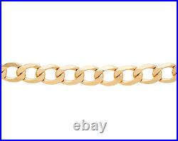 9ct Yellow Gold 20 inch Curb Chain Necklace 4MM Solid 9K GOLD- UK HALLMARKED
