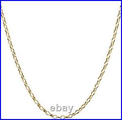 9ct Yellow Gold 20 inch Oval Belcher Chain Necklace 2mm Width