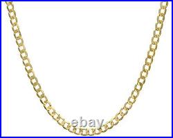 9ct Yellow Gold 22 inch CURB Chain / Necklace 4.5mm Width UK Hallmarked