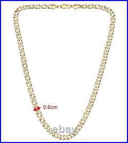 9ct Yellow Gold 22 inch Double Curb Chain / Necklace 6mm Width UK Hallmarked