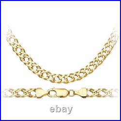 9ct Yellow Gold 22 inch Double Curb Chain / Necklace 6mm Width UK Hallmarked