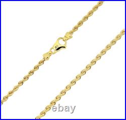 9ct Yellow Gold 22 inch Rope Chain 3mm Width UK Hallmarked