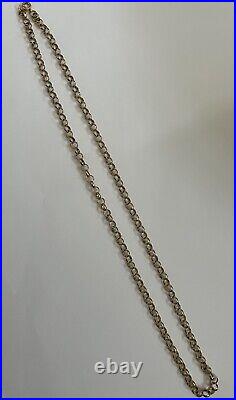 9ct Yellow Gold 23.62 Inch Curb Chain Necklace 60 Cm Unisex Hallmark 21.33grams