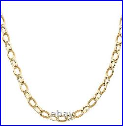9ct Yellow Gold 24 inch Oval Belcher Chain Necklace 3.5mm Width