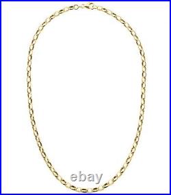 9ct Yellow Gold 24 inch Oval Belcher Chain Necklace 4.25mm Width