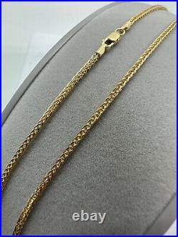 9ct Yellow Gold 2mm Diamond Cut Square Link Spiga 20 / 50cm Chain (0537)