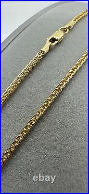 9ct Yellow Gold 2mm Diamond Cut Square Link Spiga 20 / 50cm Chain (0537)