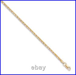 9ct Yellow Gold 2mm Diamond Cut Square Link Spiga 20 / 50cm Chain (0537)