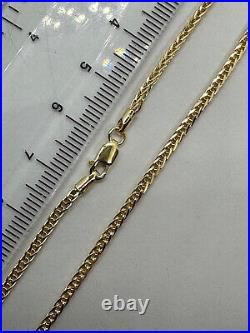 9ct Yellow Gold 2mm Diamond Cut Square Link Spiga 20 / 50cm Chain (0537)