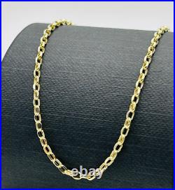 9ct Yellow Gold 2mm Oval Link Belcher Hallmarked Chain 16 18 20 22 24 New