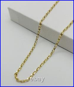 9ct Yellow Gold 2mm Oval Link Belcher Hallmarked Chain 16 18 20 22 24 New