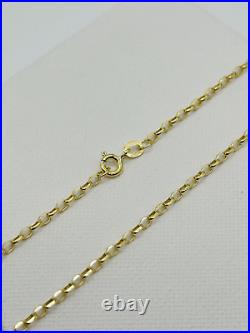 9ct Yellow Gold 2mm Oval Link Belcher Hallmarked Chain 16 18 20 22 24 New