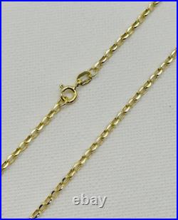 9ct Yellow Gold 2mm Oval Link Belcher Hallmarked Chain 16 18 20 22 24 New