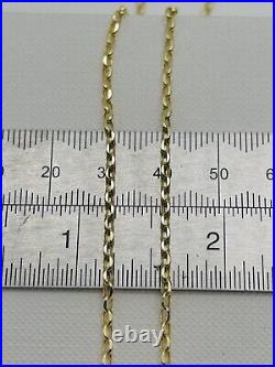 9ct Yellow Gold 2mm Oval Link Belcher Hallmarked Chain 16 18 20 22 24 New