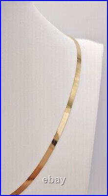 9ct Yellow Gold 375 Flat Herringbone Necklace 40cm/16 2.8mm UK Hallmark