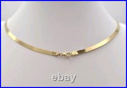 9ct Yellow Gold 375 Flat Herringbone Necklace 40cm/16 2.8mm UK Hallmark