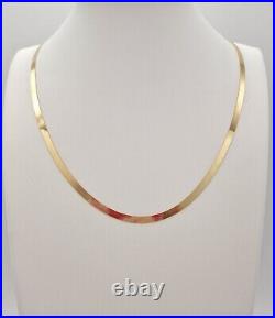 9ct Yellow Gold 375 Flat Herringbone Necklace 56cm/22 2.8mm UK Hallmark