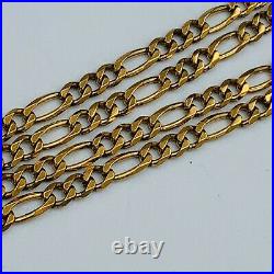 9ct Yellow Gold 3mm Figaro Link 20 Necklace Chain #774