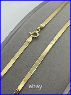 9ct Yellow Gold 3mm Flat Snake Link Chain 16 / 40cm (578)