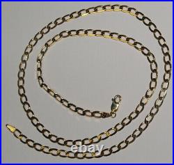 9ct Yellow Gold 4mm Curb Chain Necklace 50.5cm