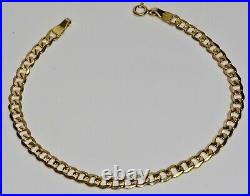 9ct Yellow Gold 7.5 inch Curb Bracelet Solid 9K Gold