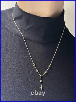 9ct Yellow Gold Ball Bead Chain Necklace UK Import Italian Pristine Condition