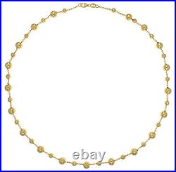 9ct Yellow Gold Beaded Chain Necklace 16 inch Full Beads Chocker Chocker 375