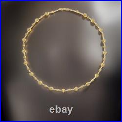 9ct Yellow Gold Beaded Chain Necklace 16 inch Full Beads Chocker Chocker 375