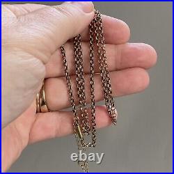 9ct Yellow Gold Belcher Link Chain 5.24g Necklace 19 Antique Edwardian Barrel