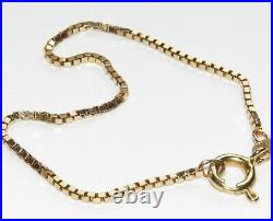 9ct Yellow Gold Box Chain Bracelet 7 inches