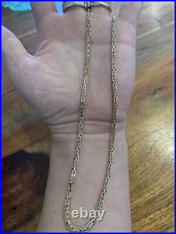 9ct Yellow Gold Byzantine/ Etruscan Chain Necklace 23g Hallmark 375/9kt 18/3mm