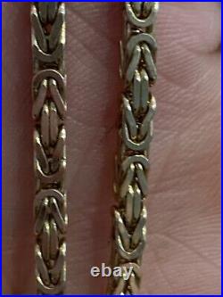 9ct Yellow Gold Byzantine/ Etruscan Chain Necklace 23g Hallmark 375/9kt 18/3mm