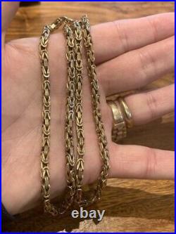 9ct Yellow Gold Byzantine/ Etruscan Square link chain 57.1g Hallmarked 25X 4mm