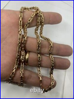 9ct Yellow Gold Byzantine/ Etruscan Square link chain 57.1g Hallmarked 25X 4mm