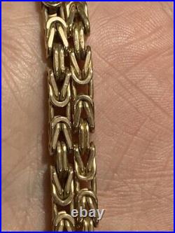 9ct Yellow Gold Byzantine/ Etruscan Square link chain 57.1g Hallmarked 25X 4mm