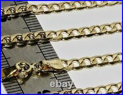 9ct Yellow Gold CURB Chain 4MM 16 18 20 22 24 inch