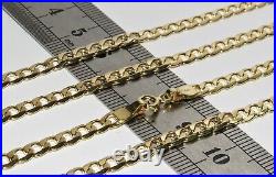 9ct Yellow Gold CURB Chain 4MM 16 18 20 22 24 inch