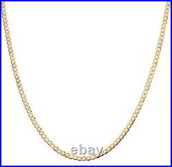 9ct Yellow Gold CURB Chain Necklace 2.5mm 16 18 20 22 24 inch