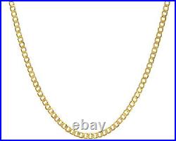9ct Yellow Gold CURB Chain Necklace 3mm 16 18 20 22 24 inch