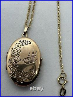 9ct Yellow Gold Chain & Locket Necklace (E215)
