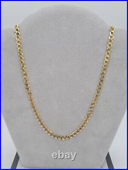 9ct Yellow Gold Curb Chain 18 Inches 4.4 mm 7.6 Grams Fully Hallmarked