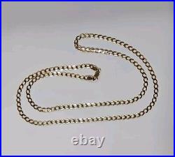 9ct Yellow Gold Curb Chain, 22 Inches