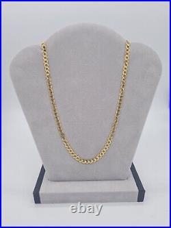 9ct Yellow Gold Curb Chain 26 Inches 4.4 mm 11.4 Grams Fully Hallmarked