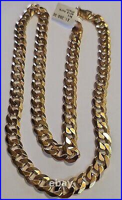 9ct Yellow Gold Curb Chain, Hallmarked